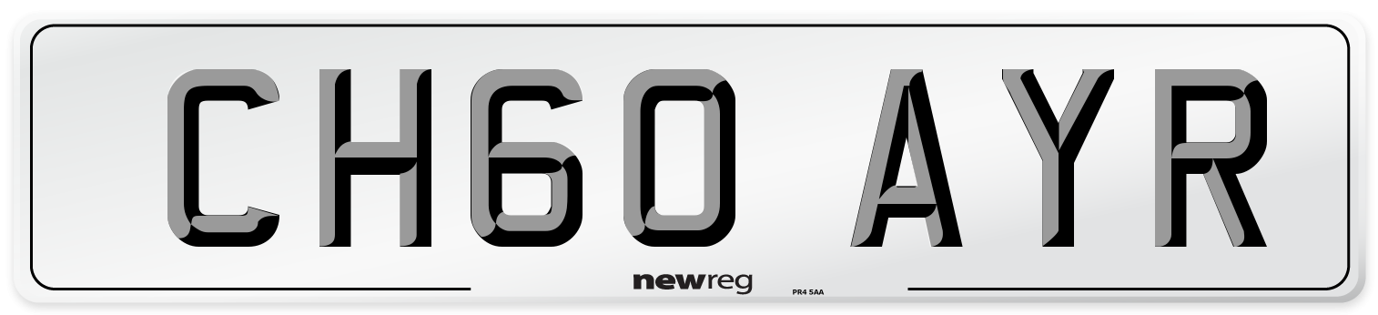 CH60 AYR Number Plate from New Reg